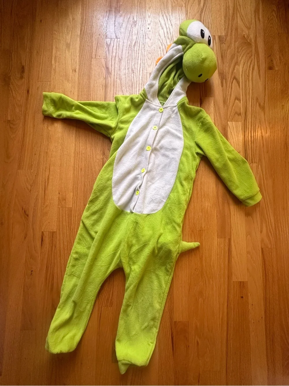 Super Mario Yoshi Kids Halloween Costume Green Hooded Jumpsuit size 6T-7T